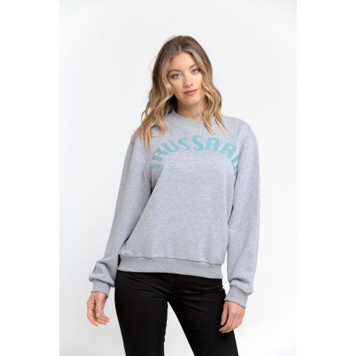 Trussardi Melange Grey Print Water Green Sweatshirt