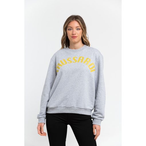 Trussardi Melange Grey Print Yellow Sweatshirt