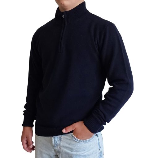 100% Cashmere Half-Zip Sweater for Men