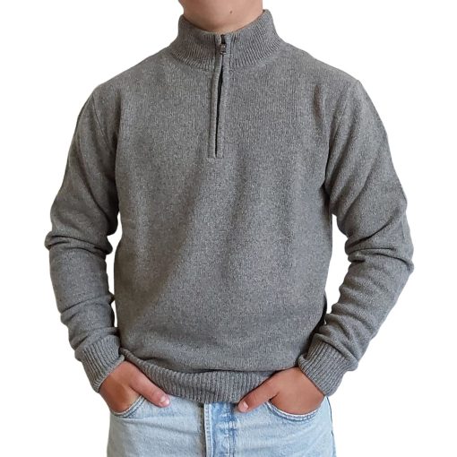 100% Cashmere Half-Zip Sweater for Men