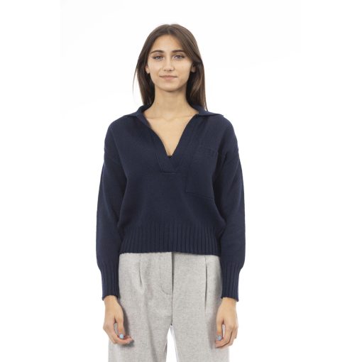 Alpha Studio V-Neck Wool Blend Sweater