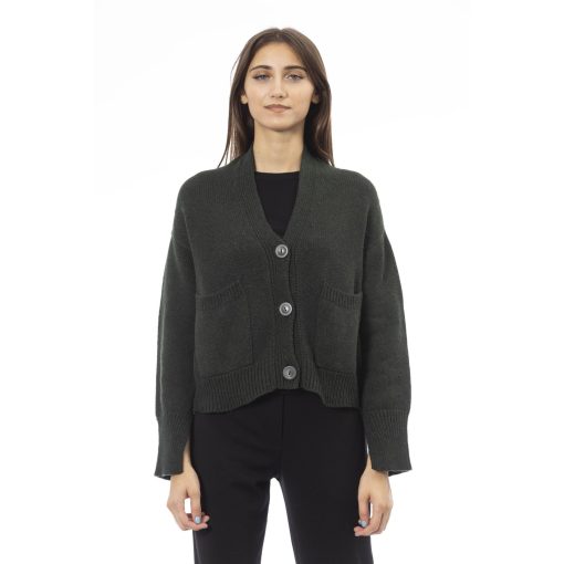 Alpha Studio Women's V-Neck Wool Cardigan