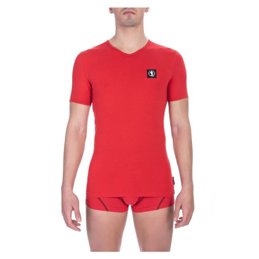 Bikkembergs Red V-Neck T-Shirt