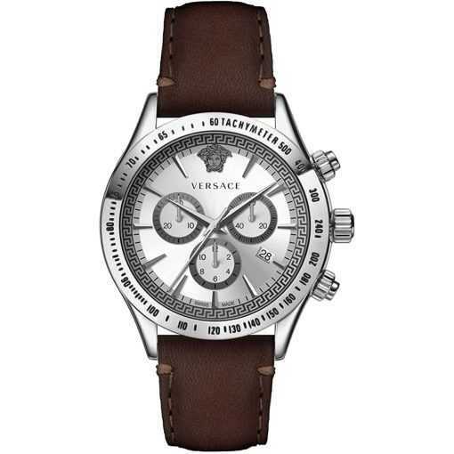 Versace Men's Silver Grey Chronograph Watch