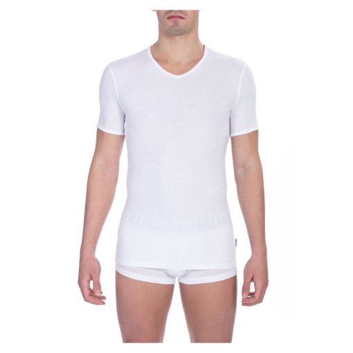 Bikkembergs White V-Neck T-shirt for Men