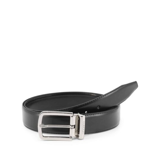 Ungaro Men’s Black Leather and Synthetic Adjustable Belt