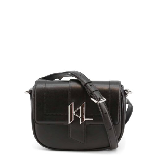 Karl Lagerfeld Black Leather Across-Body Bag