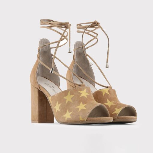 Made in Italia Leather Star Pattern Sandals