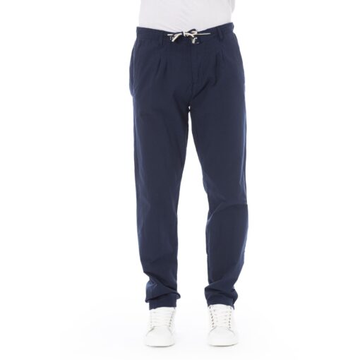 Baldinini Trend Men's Cotton Trousers in Blu Navy