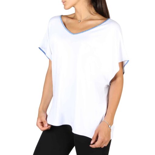 EA7 Women's Solid Wide Neck T-shirt