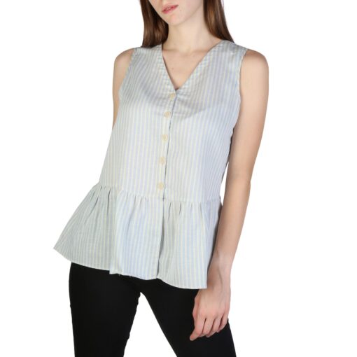 Armani Exchange Striped Sleeveless V-Neck Top