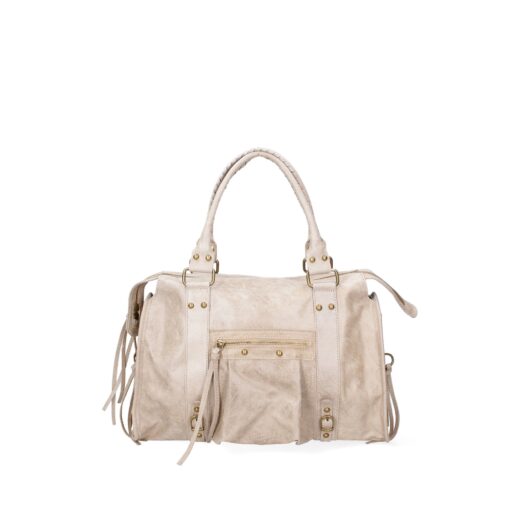 Roberta Rossi Taupe Leather Shoulder Bag