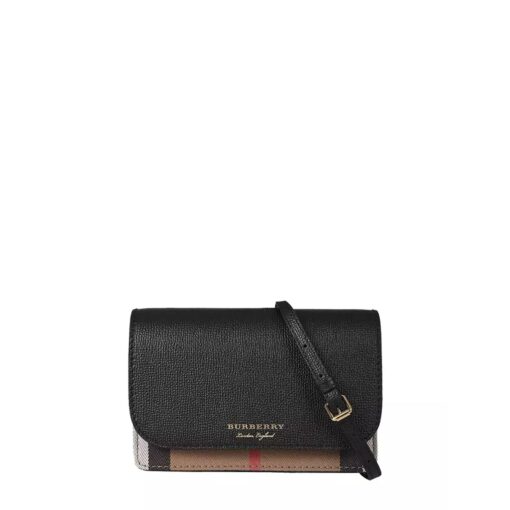 Burberry Black and Tan Leather Across-Body Bag