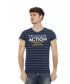 Exclusive Trussardi Action Striped T-Shirt 2AT24_R_49Blue_136686