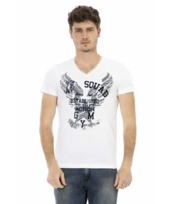 Exclusive Trussardi Action V-Neck T-Shirt White 2AT21A_01White_136712