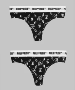 Exclusive Genuine Philipp Plein G-string Bi-pack DUPP1199_BI-PACK_BLACK_130097