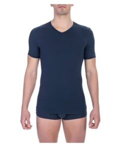 Exclusive Navy V-Neck T-Shirt - Bikkembergs BKK1UTS02SI_NAVY_142638