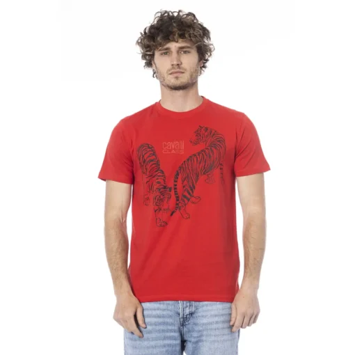 Exclusive Cavalli Class Red Tiger Print T-Shirt QXT62YJD060_02000Red_150585