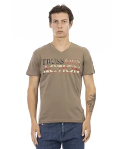 Exclusive Trussardi Action V-Neck T-Shirt 2AT138_03Mud_136591