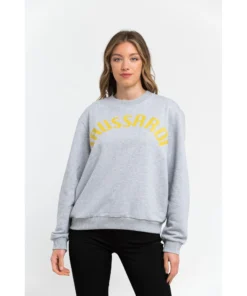 Exclusive Trussardi Melange Grey Sweatshirt 36F000321T002191_E510MelangeGreyPrintYellow_141356