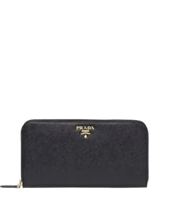 Exclusive Genuine Prada Leather Zip Wallet 2B6Q_F0TMH_NERO-LACCA_138857