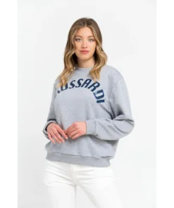 Exclusive Trussardi Grey Print Sweatshirt 36F000321T002191_E696MelangeGreyPrintBlue_141355