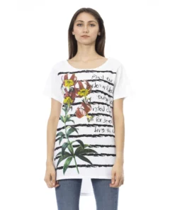 Exclusive Trussardi Floral Print T-Shirt 2BT04A_001WHITE_140729