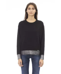 Exclusive Baldinini Trend Sweater with Ribbed Hems NW1209SP_VOLTERRA_NeroBlack_147338