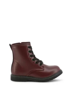 Genuine Shone Burgundy Ankle Boots for Kids 8A12-021_BURGUNDY_113254