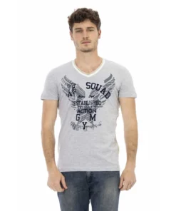 Exclusive Trussardi Action V-Neck T-Shirt 2AT21A_13Grey_136711