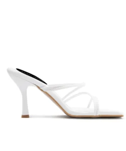 Exclusive White Square Toe Sandals FAME23_SS3Y0613_551_WHITE-V_143217