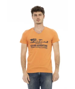 Exclusive Trussardi Action V-Neck T-Shirt 2AT04_V_83Orange_136635