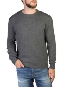 Exclusive 100% Cashmere C-Neck Sweater in Grey C-NECK-M_820-GREY_122036