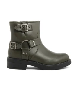 Authentic Fall/Winter Ankle Boots with Buckles FAM_A796_GREEN_146202