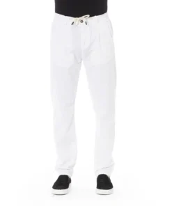 Exclusive Baldinini White Beige Trousers SLE3PT002080U_LIVORNO_WhiteBeige_147353