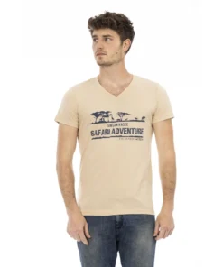 Exclusive Trussardi Action V-Neck T-Shirt 2AT04_V_04Sand_136634