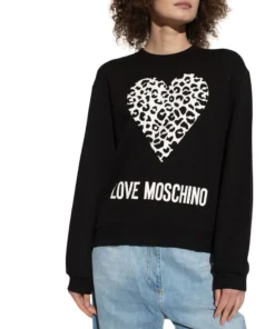 Genuine Moschino Leopard Heart Sweatshirt X073_W630654-M4055_C74