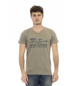 Exclusive Trussardi Action V-Neck Adventure T-Shirt 2AT04_V_55Mud_136633