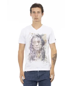 Exclusive Trussardi Action V-Neck T-Shirt 2AT144_01White_136586