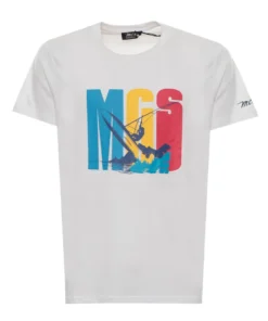 Exclusive MCS Cotton T-shirt with Logo Print X073_10BTS003-L2301_WHITE_145108