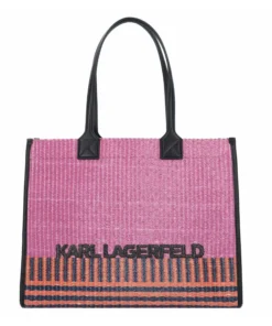 Authentic Karl Lagerfeld Pink Multi Shopping Bag 231W3022-A568