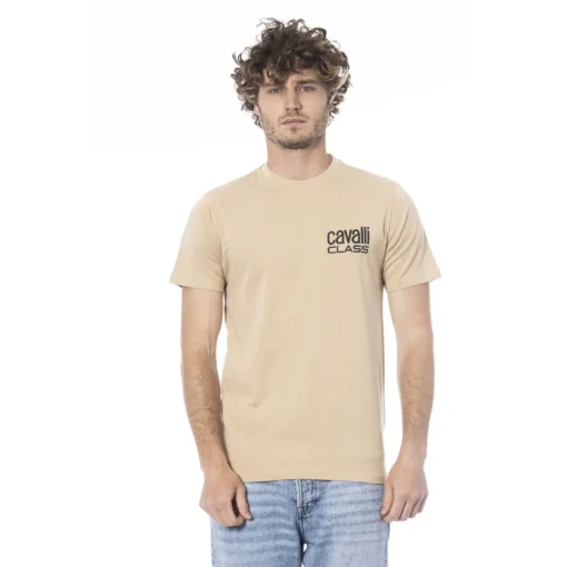 Exclusive Cavalli Class Cotton T-shirt QXT62XJD060_00503Sand_150595