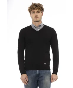 Baldinini Exclusive V-Neck Sweater AU7807AE_POLICORO_9000NERO_147297