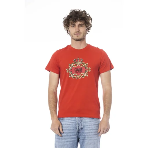 Exclusive Cavalli Class Red Cotton T-Shirt CLL2MTS02SXH01A_02000Red_150564