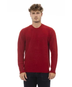 Exclusive Alpha Studio Red Wool Sweater AU7290C_4088PAPAVERO_138451