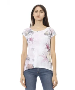 Exclusive Trussardi Floral Print T-shirt 2BT50_001WHITE_140673