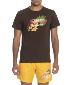 Exclusive Iceberg Beachwear T-Shirt for Spring/Summer ICE3MTS02_BROWN_D_145918