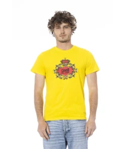 Exclusive Cavalli Class Yellow Short Sleeve T-Shirt CLL2MTS02SXH01A_01000YELLOW_150563