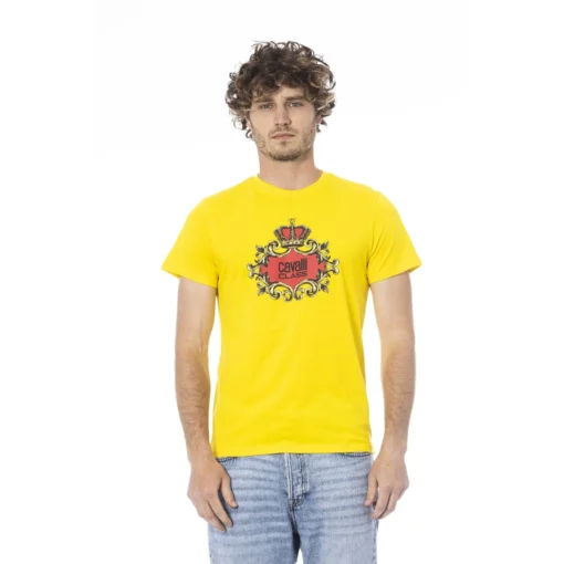 Exclusive Cavalli Class Yellow Short Sleeve T-Shirt CLL2MTS02SXH01A_01000YELLOW_150563