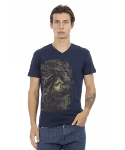 Exclusive Trussardi Action T-Shirt V-Neck 2AT151_03BLUE_136568